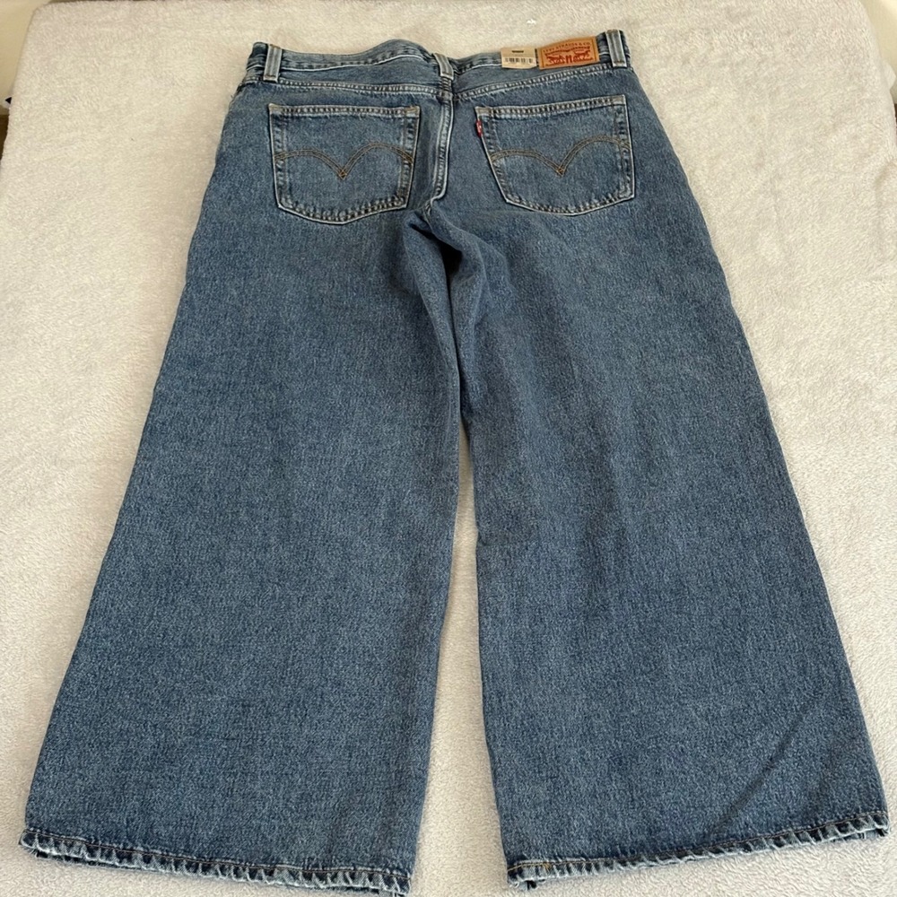 Levis 94 Baggy Wide Leg Jeans Womens 32x31 Medium Wash Blue Denim Mid Rise - Picture 11 of 12